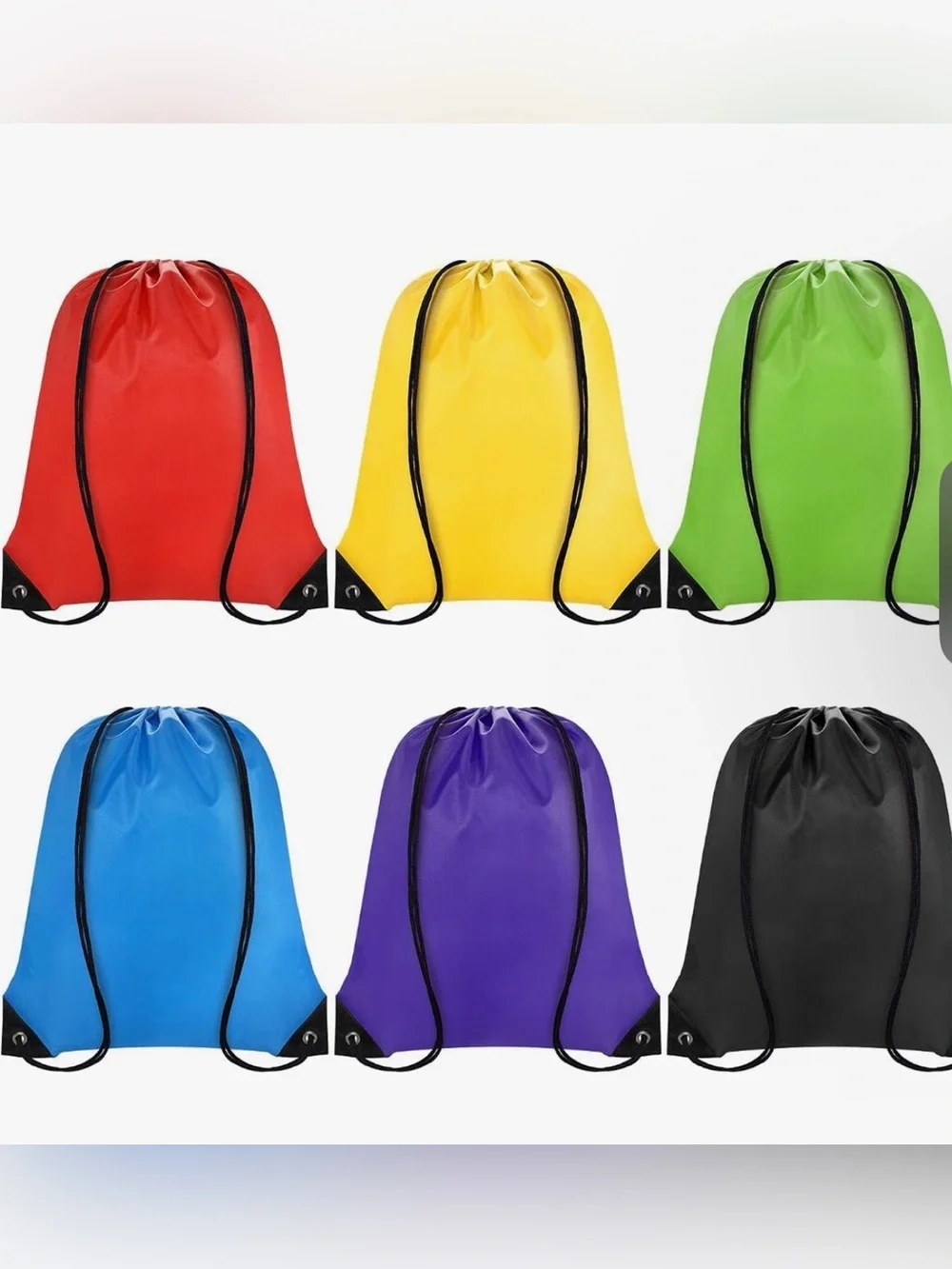 Drawstring Gym Sack Multi-use Backpack - Bundle of 12 - Actual Colors in Photos